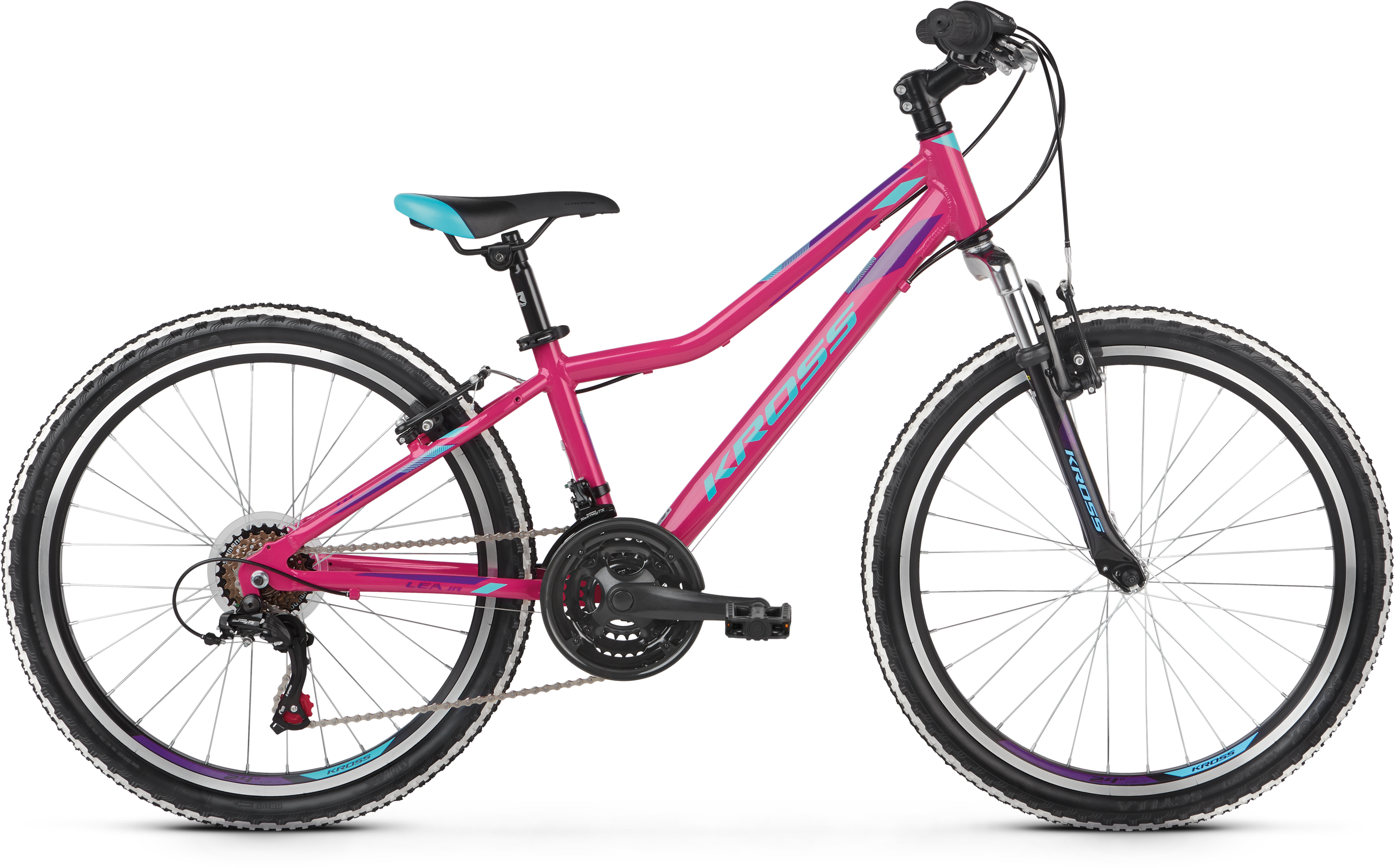 Detský bicykel 24" Kross Lea JR 1.0 ružovo-modro-fialový 