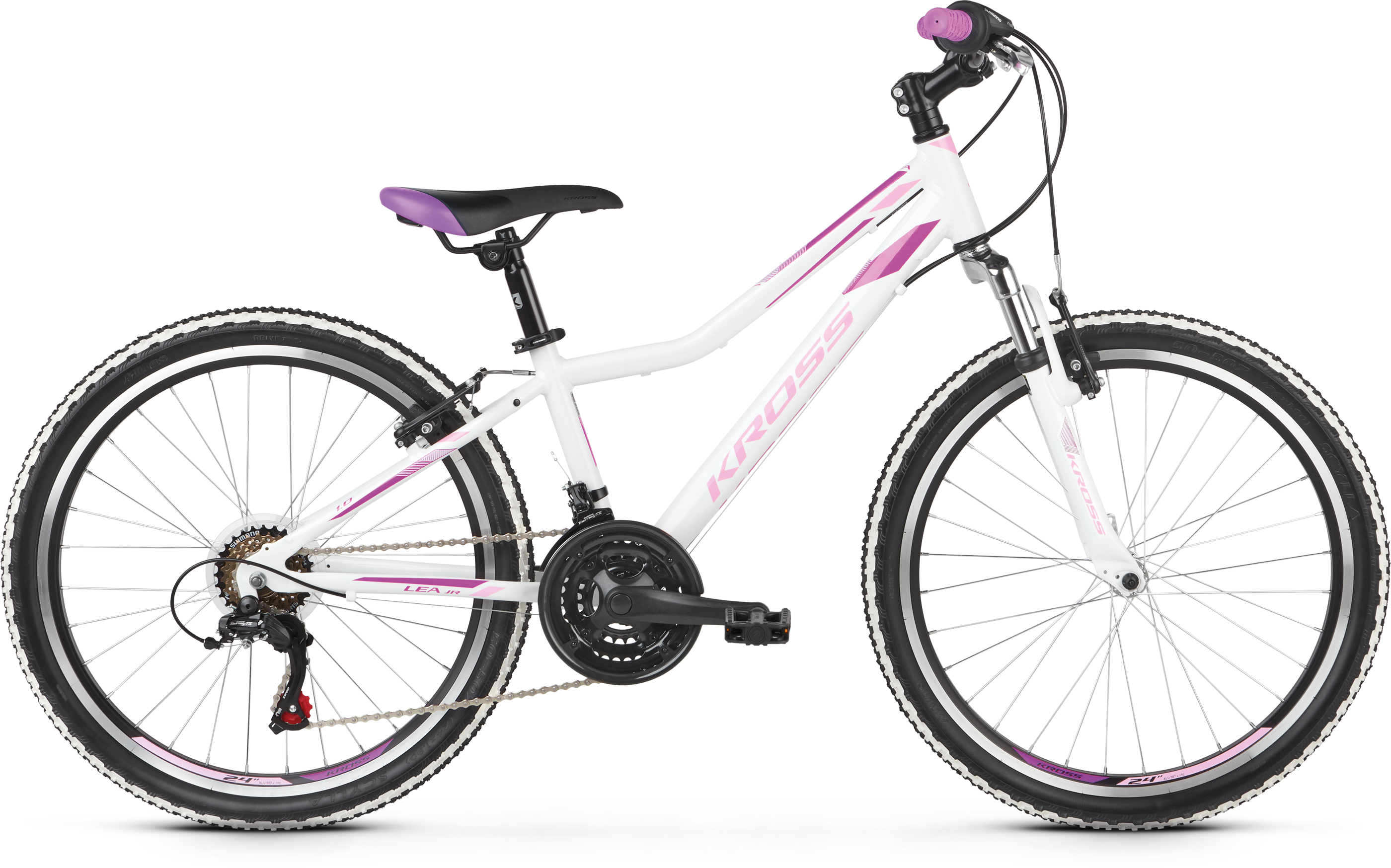 Detský bicykel 24" Kross Lea JR 1.0 bielo ružový