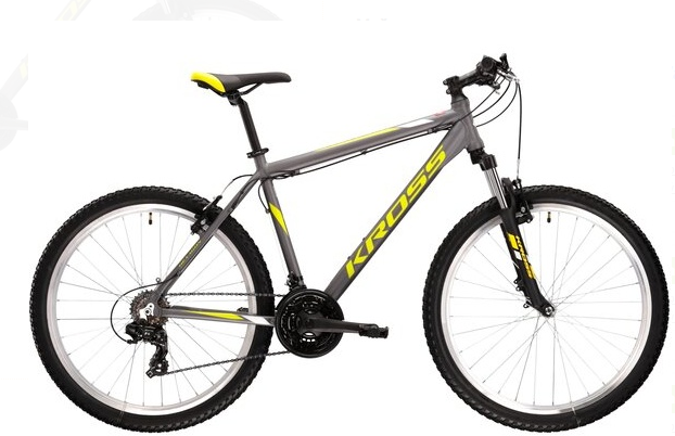 Bicykel KROSS Hexagon 2022 black-white XS (14") 26" šedá/žltá