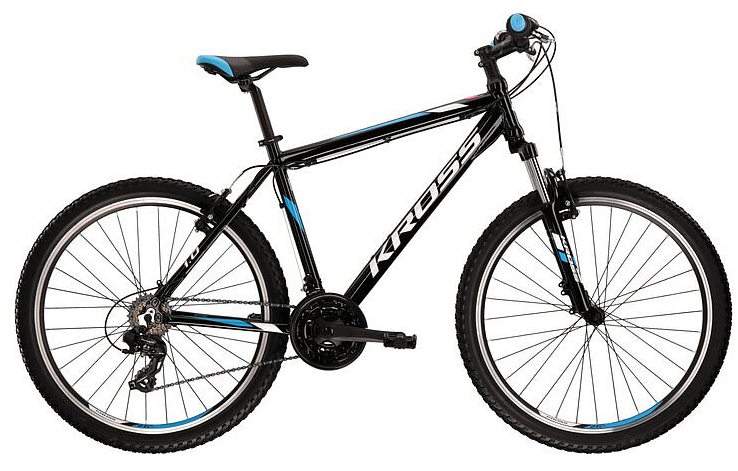 Bicykel KROSS Hexagon 1.0 26" 2022, black/white/blue gloss, M (19") 