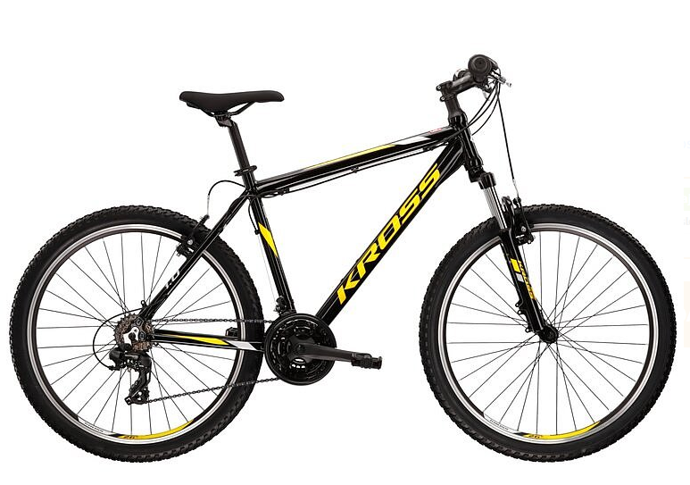 Bicykel KROSS Hexagon 1.0 26" 2023, black/yellow, M (19") 