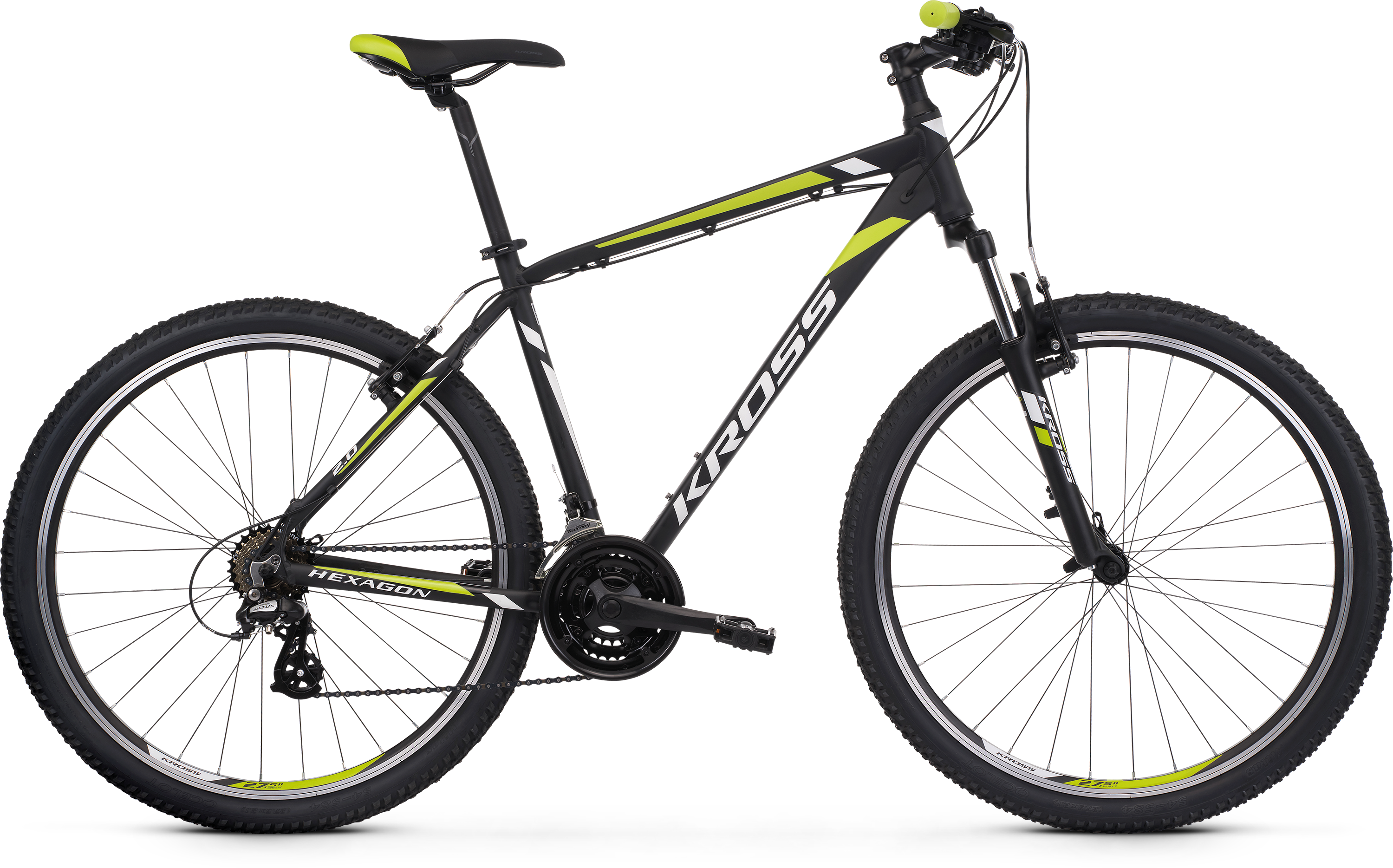 Bicykel Kross Hexagon 2.0 2022 27,5" black/matt/lime S (17")