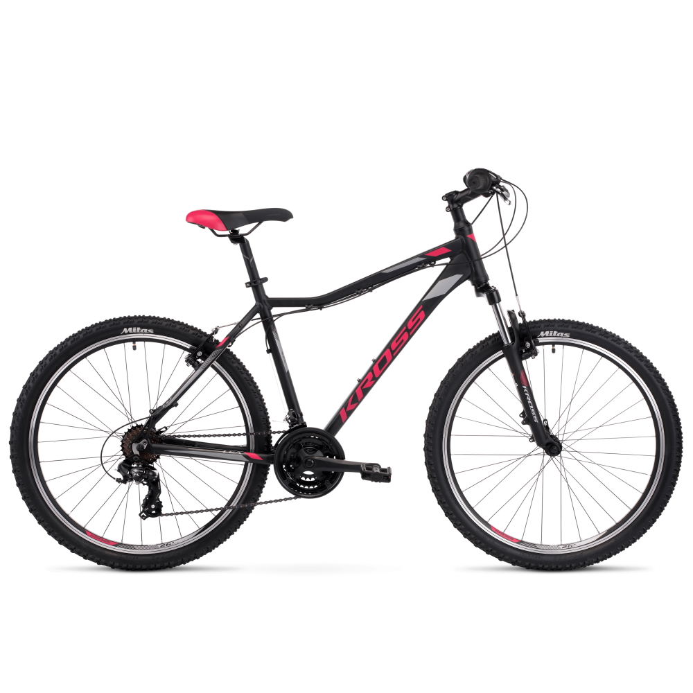 Bicykel Kross Lea 1.0 26" - Black/Raspberry/Graphite Matte 2023 S 17